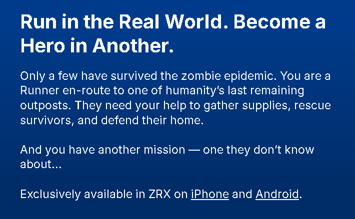 Zombies Run App Interface